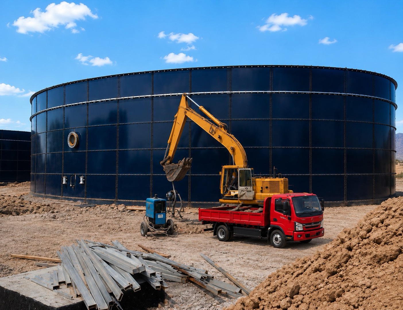 GLS water storage tank installation