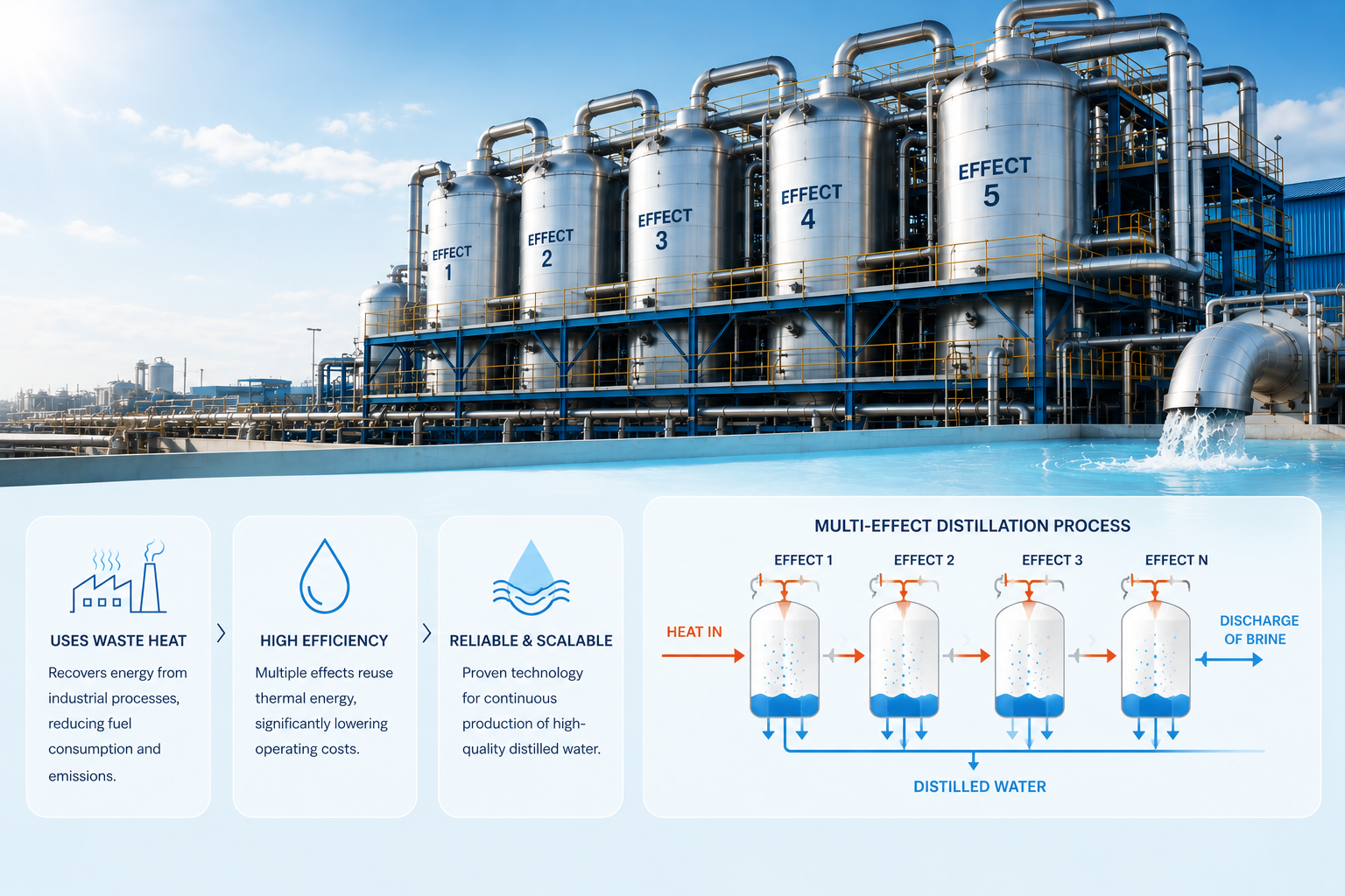 Multi-Effect Distillation plant and process diagram